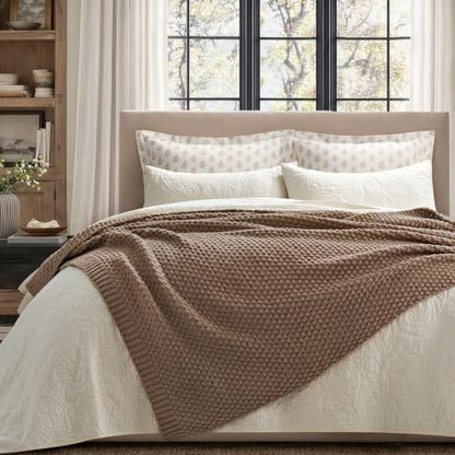EVERGRACEHOME Chunky Chenille Knit Throw Blanket, 60 x 80, Rosewood