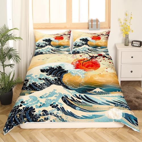 Feelyou Japanese Wave Duvet Cover Twin Size