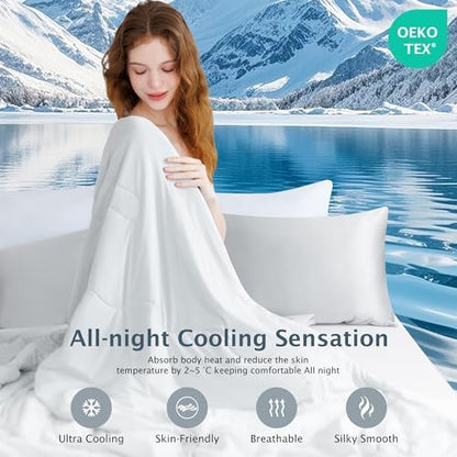 BEAUTEX Cooling Comforter Queen Size Cool Blanket for Hot Sleepers (Grey)