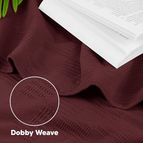 Utopia Bedding 100% Cotton Thermal Blanket Burgundy King, 90x108 Inches
