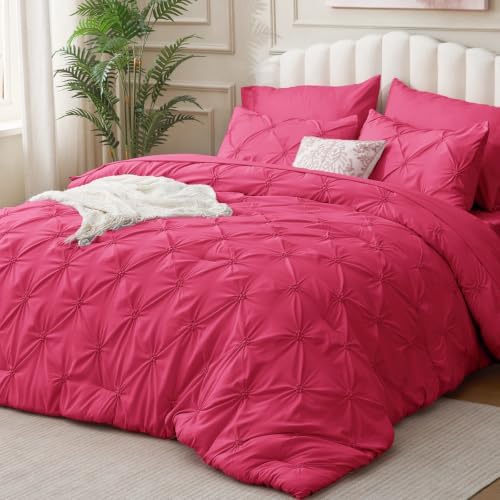 BEDELITE Full Comforter Set Hot Pink,Lightweight & Soft Comforter