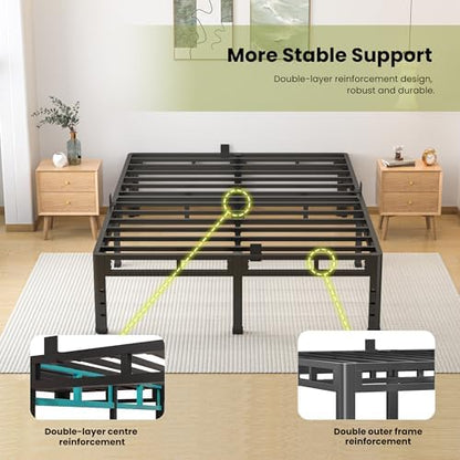 NKZ 2-in-1 Full Size Metal Platform Bed Frame, 16 Inch Heavy Duty Bed Base