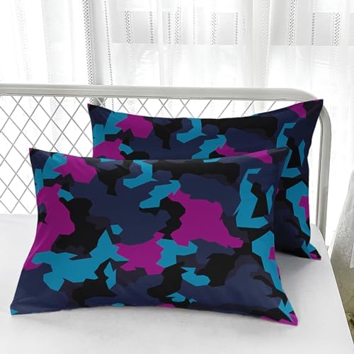 Nttopship Navy Blue Camo Comforter Set for Girls Men，Queen Size Navy Blue Camouflage Bedding Sets for Kids Boys,Ultra Soft Lightweight Kids Room Decor with 1 Comforter with 2 Pillow Case
