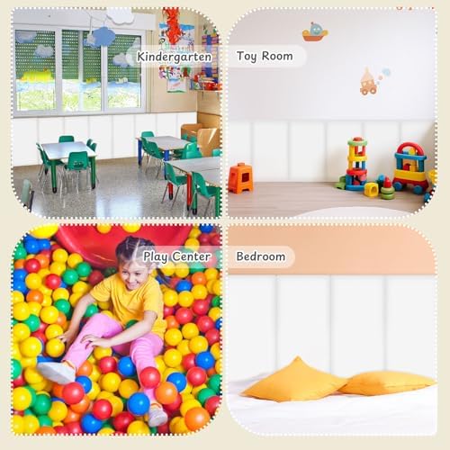 Hahafelt 4 Pack Wall Padding Headboard 15.75" x 7.87" x 1.18" White