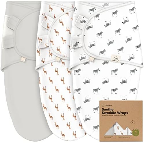 KeaBabies 3-Pack Organic Baby Swaddles for Newborns, The Wild, 0-3M