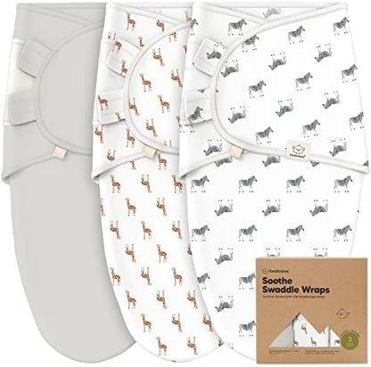 KeaBabies 3-Pack Organic Baby Swaddles for Newborns, The Wild, 0-3M