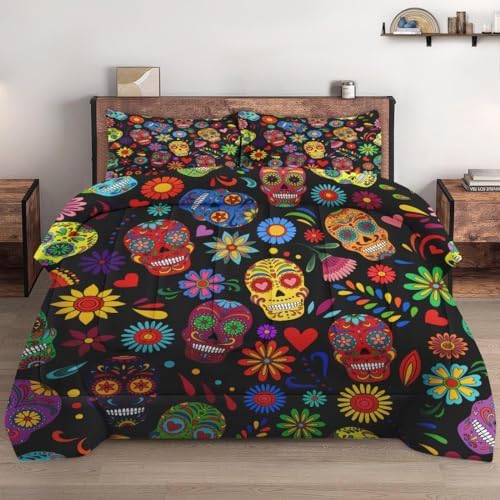 Pamnest Twin Comforter Set, 2 Pieces Dead Sugar Bedding, All Season