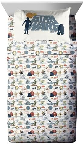 Jay Franco Star Wars Twin Comforter Set 5 Piece Soft Bedding for Boys, Blue
