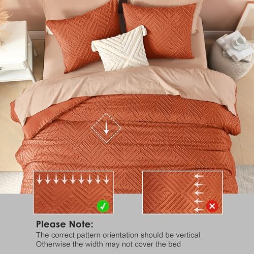 Litanika Full Size Comforter Set, 3 Pieces Tufted Boho Bedding Set