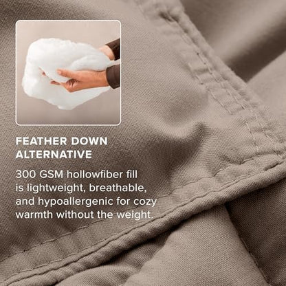 Bare Home Queen Comforter Set - 1800 Ultra Soft (Queen, Taupe)