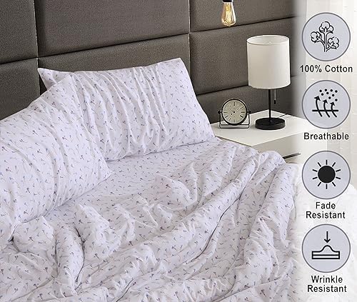 RUVANTI Flannel Sheets Set Queen Size, Navlight