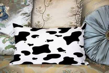 TOMWISH Black and White Cow Print Throw Pillow Cover 12x20 Inch Set of 2