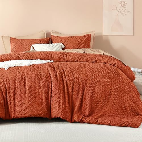 Litanika King Size Comforter Set, 3 Pieces Tufted Boho Bedding Set