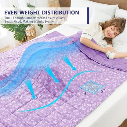 yescool Weighted Blanket for Adults 20lbs Queen Size, 60" x 80", Mauve