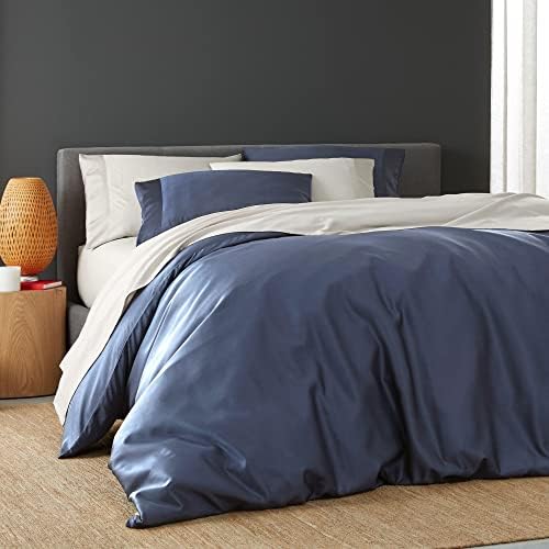 DOZ Duvet Cover Set, 100% Viscose derived from Bamboo, Organically Grown, Buttery Soft, Cooling Duvet Covers, High GSM, 1 Duvet Cover and 2 Pillowcases, 90"x90" (Sapphire, Full/Queen)