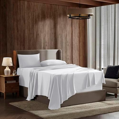 Nestl Queen Sheet Set - Bed Sheets - White - 4-Piece Deep Pocket