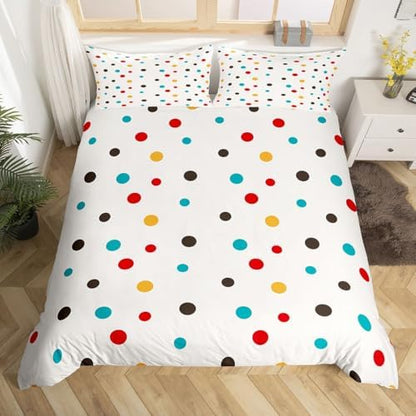 Kawaii Comforter Cover Set, Color Dots Bedding Set for Kids Girls Kawaii Room Decor, Music Notes Print Decor Cute Cartoon Duvet Cover, Soft Microfiber Reversible Bedding Comforter, Twin Size