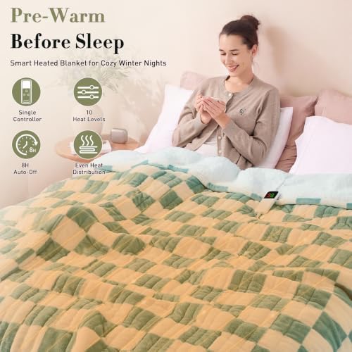 Heated Blanket Electric Throw 50"X60", Heating Blanket Throw, Teal
