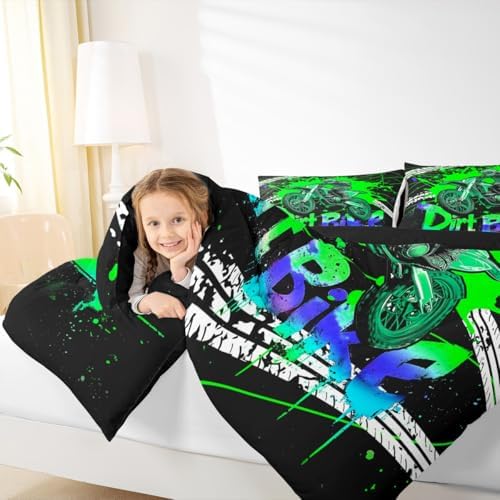 Feelyou Racing Motocross Rider Kids Bedding Set Boys Girls Full Size