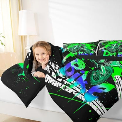 Feelyou Racing Motocross Rider Kids Bedding Set Boys Girls Full Size
