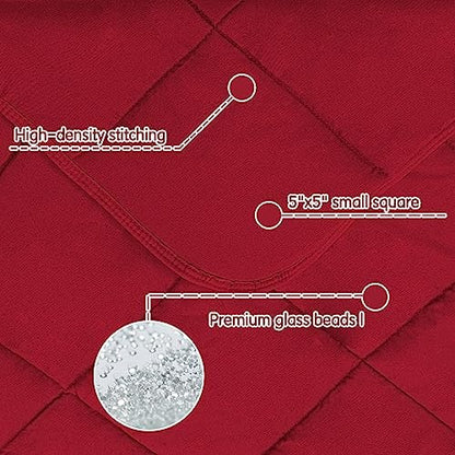 yescool Weighted Throw Blanket 7lbs, 41" x 60", Red