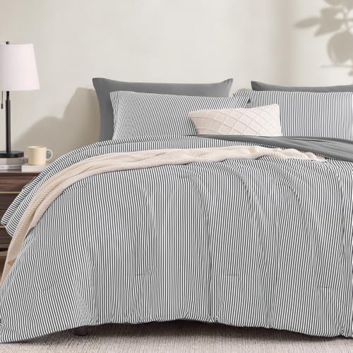 Monbix King Size Comforter Set-7 Pieces Soft Bed in a Bag King Bedding Set