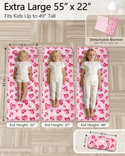 Primlect Toddler Nap Mat with Pillow, Thickened Extra Large Sleeping Bag