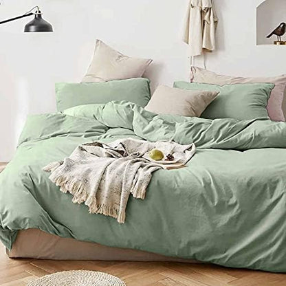 Queen Size Comforter Set 3 Piece, Sage Green, 90x90 inch