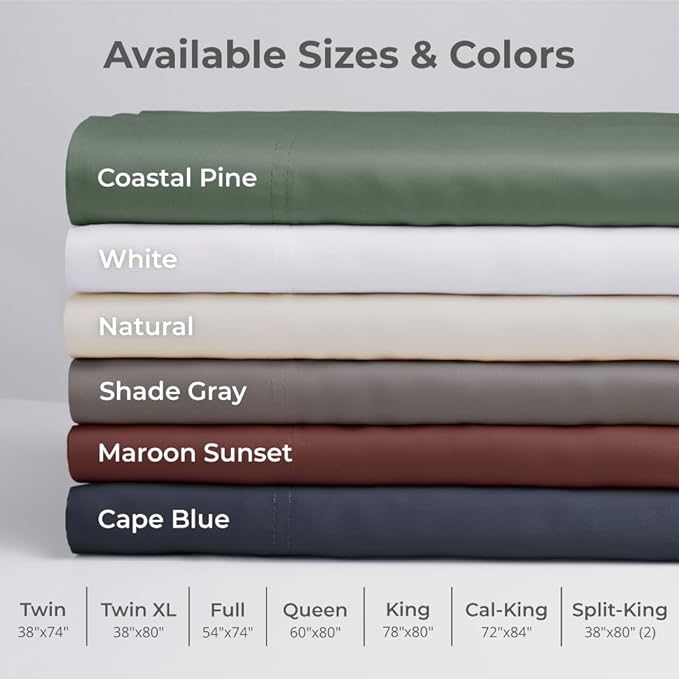 Cariloha Aloha Soft 4-Piece Sheet Set | Coastal Pine | Queen | Made from 100% Viscose derived from Bamboo | Introductory Sheet Line