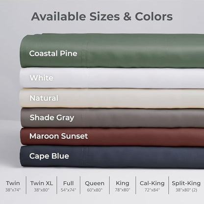 Cariloha Aloha Soft 4-Piece Sheet Set | Coastal Pine | Queen | Made from 100% Viscose derived from Bamboo | Introductory Sheet Line