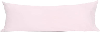 Sunflower Body Pillowcase 100% Cotton Long Pillow Cover/Case Envelope Closure 1 Pack, 20×54 inches Light Pink, Soft and Breathable