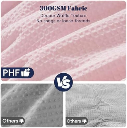 PHF Ultra Soft Waffle Comforter Set 3 Pieces Queen, Pink