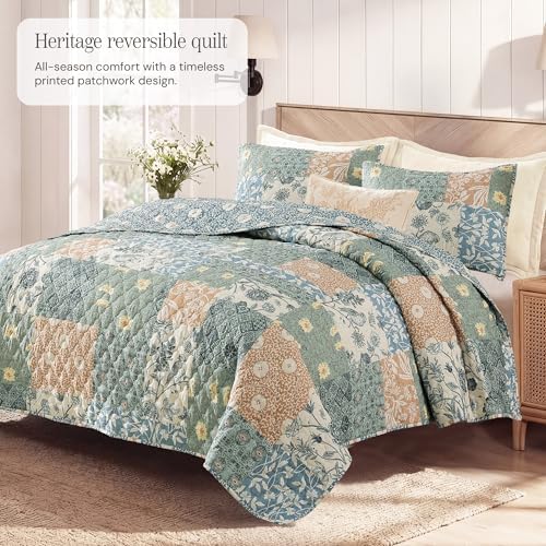 Twin/Twin XL Quilt Set-2 Pieces Soft Bedding Floral Patchwork Coverlet