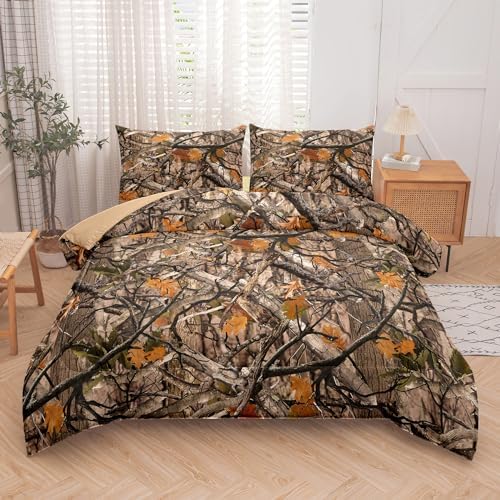 Tailor Shop Camo Bedding Sets King Size,Camo Comforter Sets for Girls Kids Teens Camo Bed Set with 2 Pillowcase…