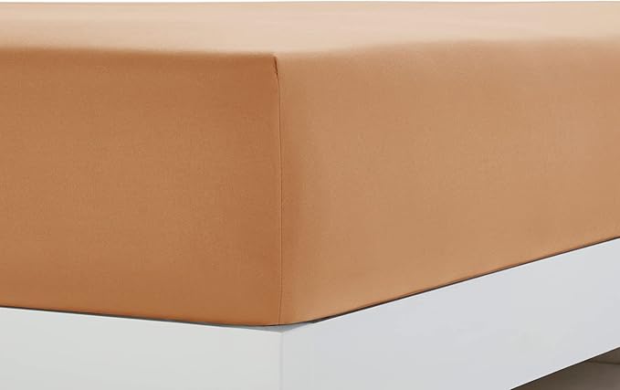 Clara Clark 1800 Premier Series 4pc Bed Sheet Set - King, Mocha Light Brown Carmel