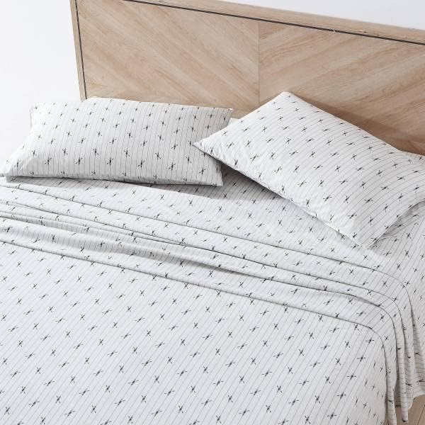 Eddie Bauer - Full Sheets, Cotton Percale Bedding Set, Crisp & Cool Home Decor (Downstream, Full)