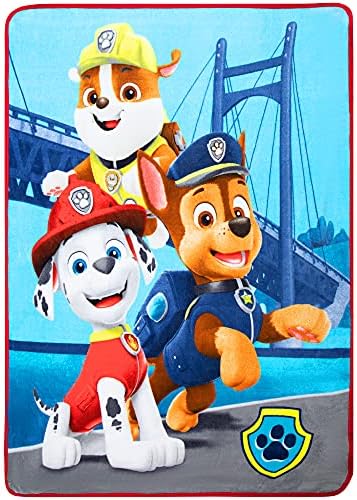 Franco Kids Bedding Super Soft Micro Raschel Throw, 46 in x 60 in, Paw Patrol