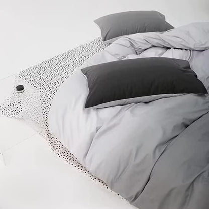 Houseri Queen Size Comforter Set, Gradient Gray and White Bedding Comforter Sets Queen for Women Men Teens Aesthetic Light and Dark Grey Soft Comfy Lightweight Bed Comforter Queen Quilt Blankets