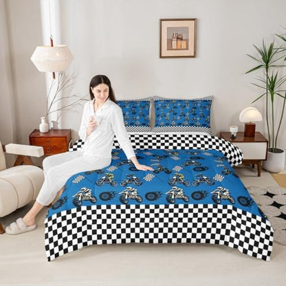 Feelyou Dirt Bike Bedding Set Soft for Boys Girls Toddler Size