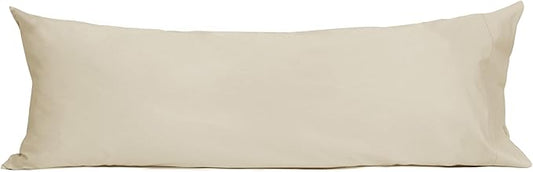 Sunflower Body Pillowcase 100% Cotton Long Pillow Cover/Case Envelope Closure 1 Pack, 20×54 inches Light Brown, Soft and Breathable