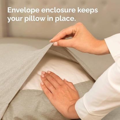 Body Pillowcases Set of 4-20x54 Long Body Pillow Case - Soft Body Pillow Cover for Sleeping & Side Sleepers - Breathable & Fade Free - Machine Washable with Envelope Enclosure - (Heathered Beige)