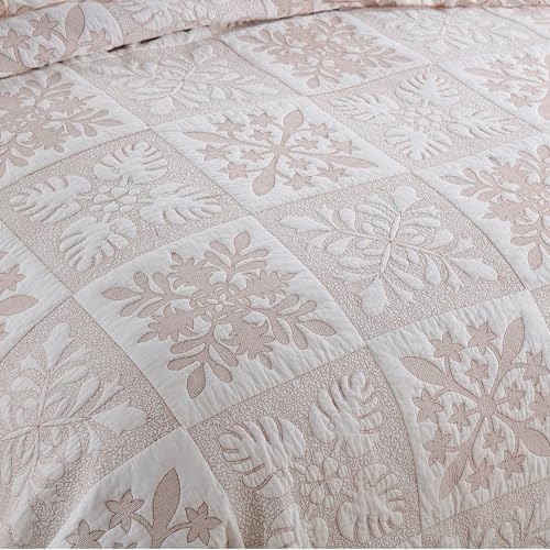 MarCielo 3-Piece 100% Cotton Oversized Bedspread Lightweight Quilt Coverlet Embroidery Farmhouse Bedding Set (TJ Colorful,King (114"x102"))