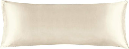 BEDELITE Satin Body Pillow Cover, Super Soft and Cooling Body Pillow Pillowcase for Hair and Skin, Breathable Silky Full Long Pillowcase Cover(20"x54", Beige)