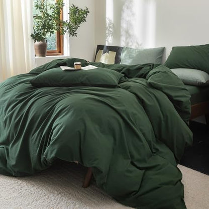 FOSSA Duvet Cover Set 100% Washed Cotton Linen Feel Super King Plus