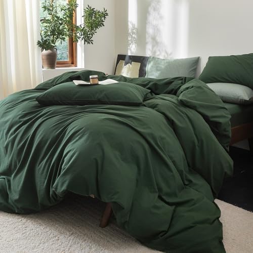 FOSSA Duvet Cover Set 100% Washed Cotton Linen Feel Oversized King Plus