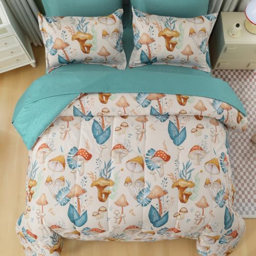 Dinjoy Girls Comforter Set 6 Pieces, Twin Size Colorful Ombre Rainbow Bedding Set, Bed in A Bag for Kid Teen Girls (1 Comforter, 1 Flat Sheet, 1 Fitted Sheet, 1 Pillow Shams, 2 Pillowcases)