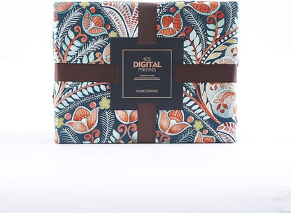 VM VOUGEMARKET Boho Duvet Cover Queen,Paisley Flower Printed Long Staple Cotton Duvet Cover with 2 Pillowcases,Retro Damask Medallion Bedding Set-3 Pieces 90"x90"