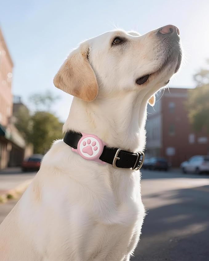 IP68 Waterproof Dog AirTag Holder for Dog Collar, Soft, Stretchy Silicone | Full-Body Protection, Easy Tool-Free Installation, Quiet, No-Dangle Fit, Lightweight, Fits Dog & Cat Collars of All Widths