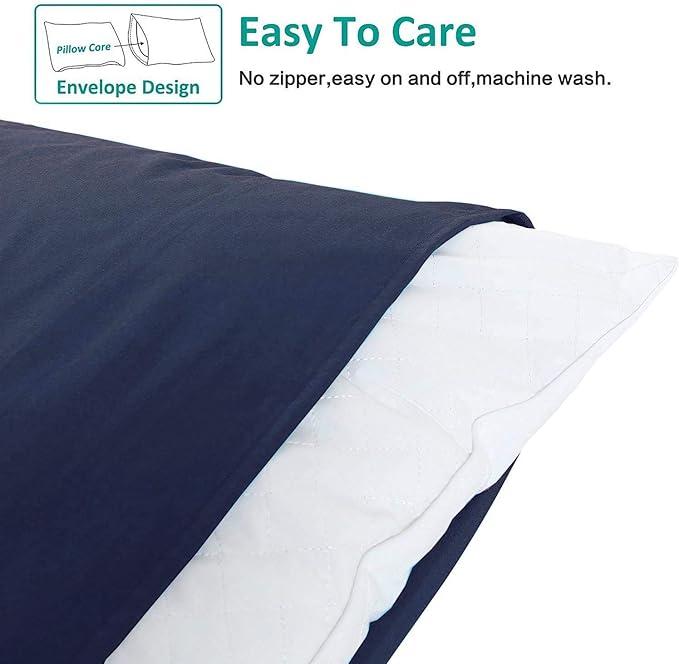 NTBAY Queen Pillowcase Set - 4 Pack Brushed Microfiber 20x30 Pillowcases - Soft, Wrinkle-Free, Fade-Resistant, Stain-Resistant, Navy Blue Pillowcases with Envelope Closure - 20x30 Inches, Navy Blue