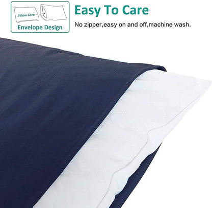 NTBAY Queen Pillowcase Set - 4 Pack Brushed Microfiber 20x30 Pillowcases - Soft, Wrinkle-Free, Fade-Resistant, Stain-Resistant, Navy Blue Pillowcases with Envelope Closure - 20x30 Inches, Navy Blue